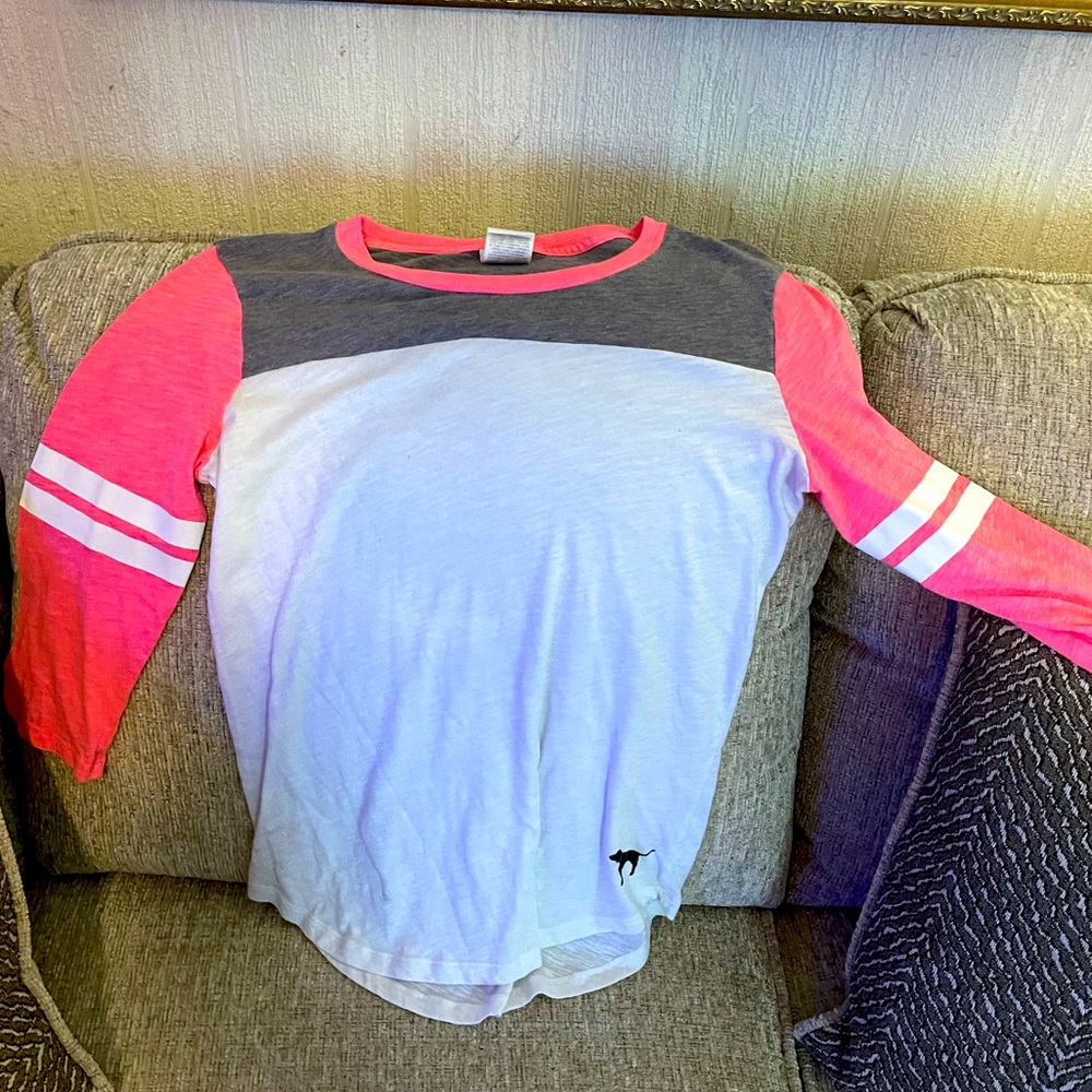 Pink baseball tee